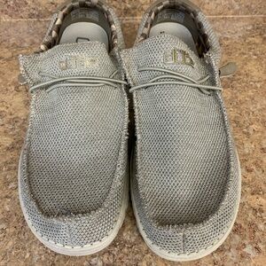Hey Dude Light Gray Knit Loafers